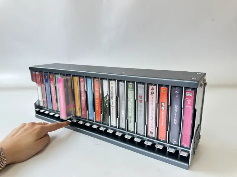 multi-compartment metal cassette organizer